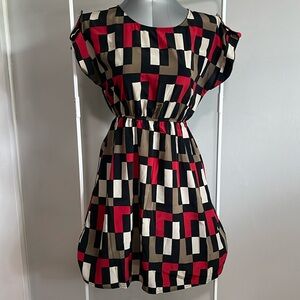 Colorblock for & flare dress